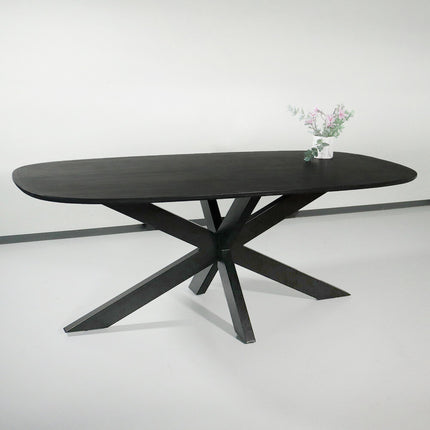 Eettafel Austin deens ovaal 200cm zwart mangohout