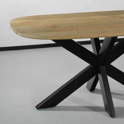 Eettafel Austin deens ovaal 160cm lichtbruin mangohout