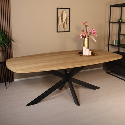 Eettafel Hero deens ovaal 210cm lichtbruin MDF