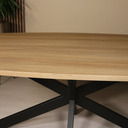 Eettafel Hero deens ovaal 210cm lichtbruin MDF