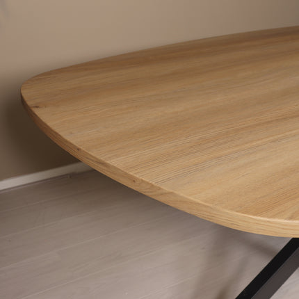 Eettafel Hero deens ovaal 210cm lichtbruin MDF