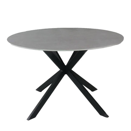 Eettafel marmerlook Jenna rond 120cm grijs steen