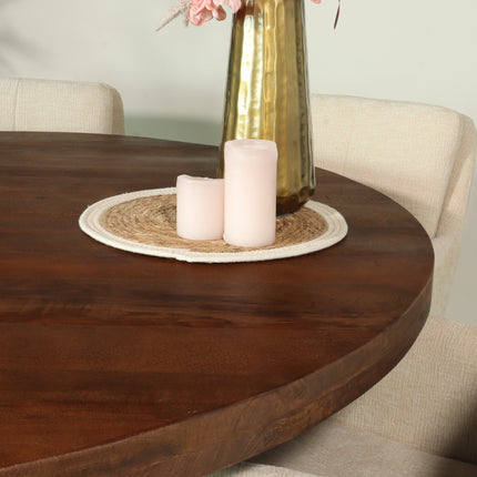Eettafel Jones rond 150cm walnoot mangohout