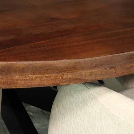 Eettafel Jones rond 150cm walnoot mangohout