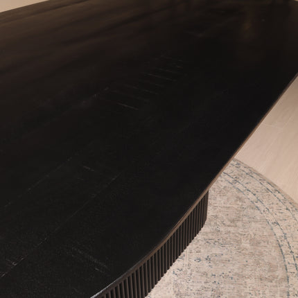 Eettafel Japandi Fender deens ovaal 200cm zwart mangohout