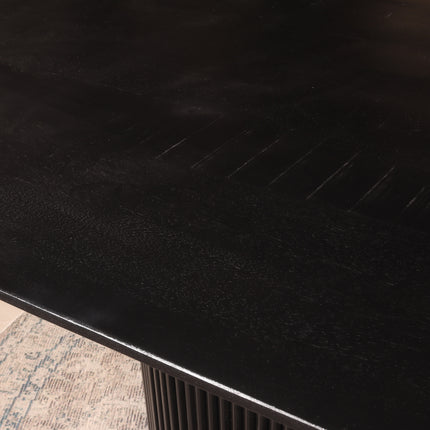 Eettafel Japandi Fender deens ovaal 200cm zwart mangohout