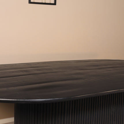Eettafel Japandi Fender deens ovaal 200cm zwart mangohout