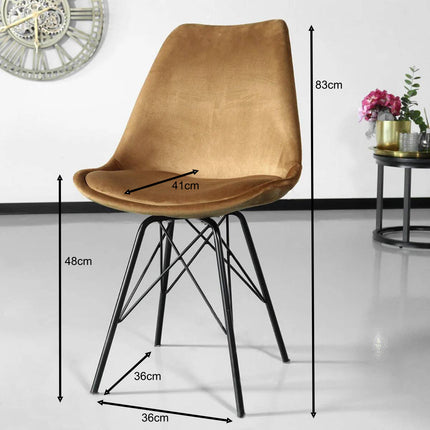 Eetkamerstoel bruin velvet Viga