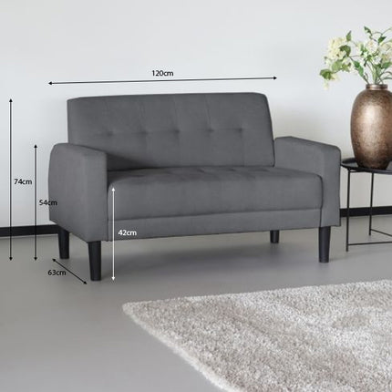 Zitbank grijs stof 120cm Ghislaine