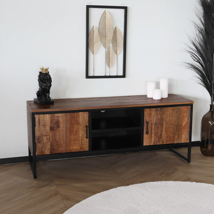 Tv meubel bruin mangohout 130cm Liv