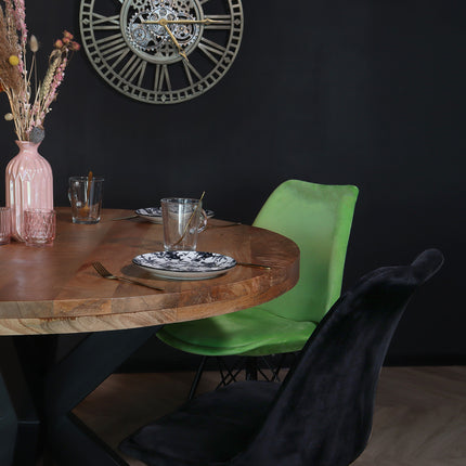 Eetkamerstoel zwart velvet Viga