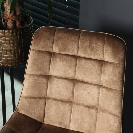 SET DEAL: 4 Eetkamerstoelen cognac velvet de Vince