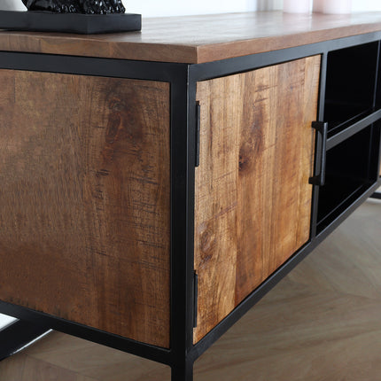 Tv meubel bruin mangohout 130cm Liv