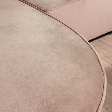 Hoekbank Lando rond taupe velvet 270cm links