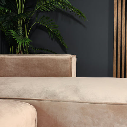 Hoekbank Riley champagne velvet 270cm rechts