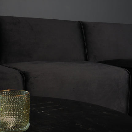 Hoekbank Riley zwart velvet 270cm rechts