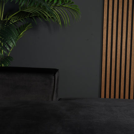 Hoekbank Riley zwart velvet 270cm rechts