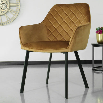 SET DEAL 4 stuks: Eetkamerstoel bruin velvet Yurgan