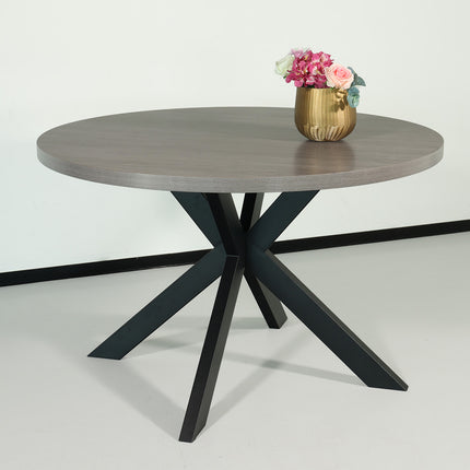 Eettafel Sanne rond 120cm grijs melamine
