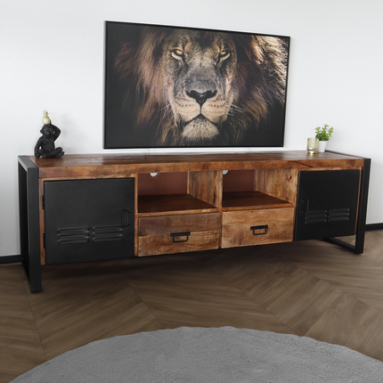 Tv meubel bruin mangohout 200cm Nova