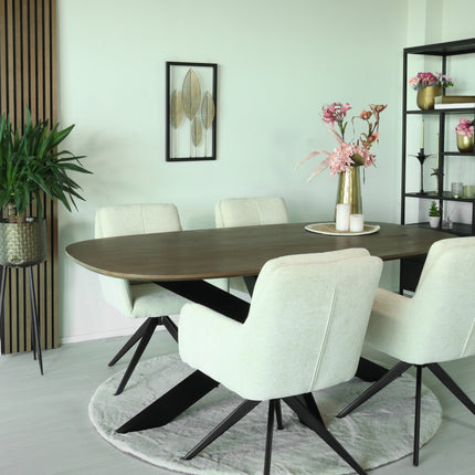 Eettafel Austin deens ovaal 180cm walnoot mangohout