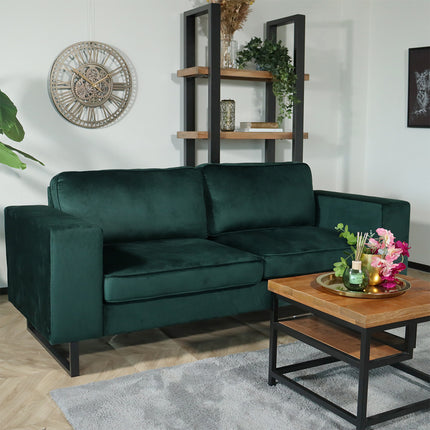 Zitbank donkergroen velvet 225cm Zora