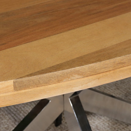 Eettafel Lucas ovaal 180cm lichtbruin met zilver mangohout