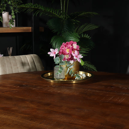 Eettafel Jones rond 150cm bruin mangohout
