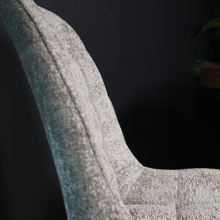 Eetkamerstoel grijs chenille de Vince