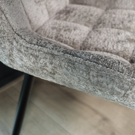 Eetkamerstoel grijs chenille de Vince