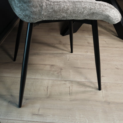 Eetkamerstoel grijs chenille de Vince