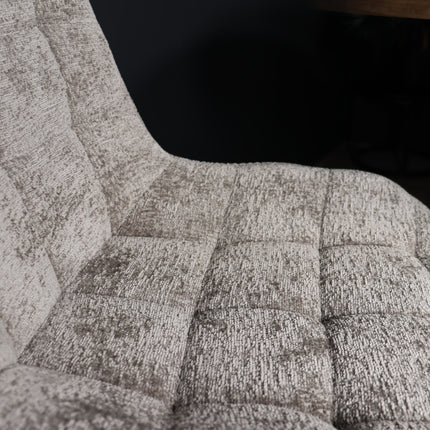 Eetkamerstoel grijs chenille de Vince
