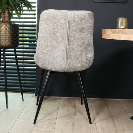 Eetkamerstoel grijs chenille de Vince