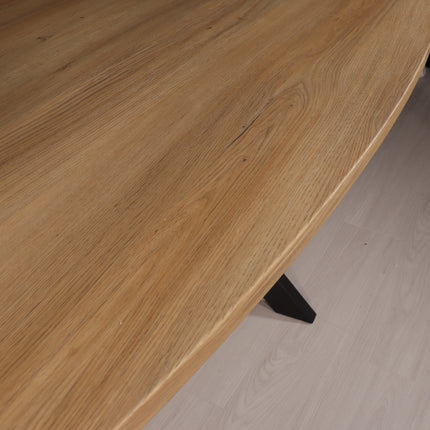 Eettafel Hero deens ovaal 210cm lichtbruin MDF