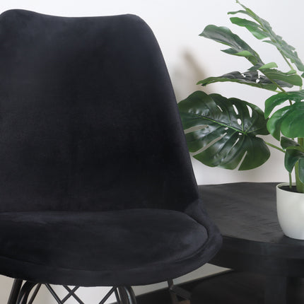 Eetkamerstoel zwart velvet Viga