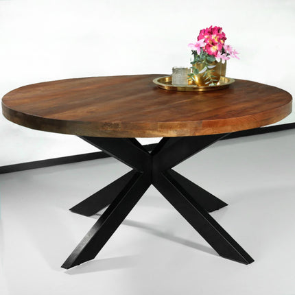 Eettafel Jones rond 150cm bruin mangohout