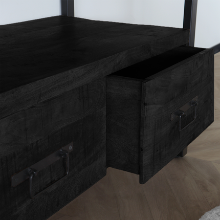 Tv meubel zwart mangohout 180cm Ilse