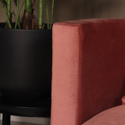 Loveseat draaibaar velvet oud roze