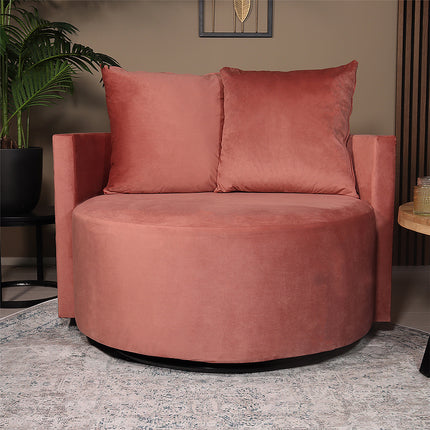 Loveseat draaibaar velvet oud roze