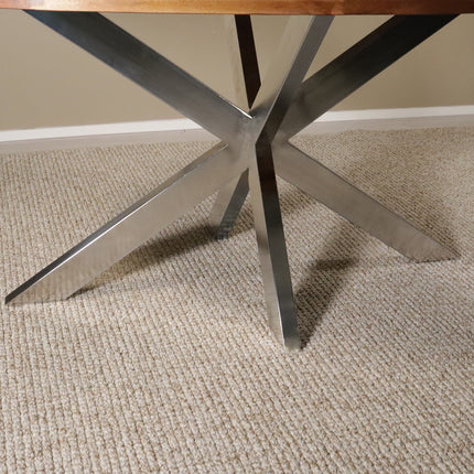 Eettafel Lucas ovaal 180cm lichtbruin met zilver mangohout