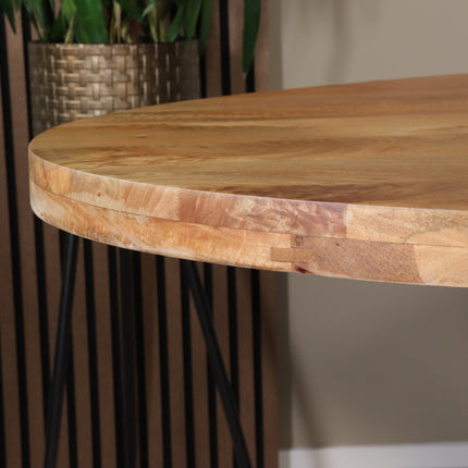Eettafel Lucas ovaal 180cm lichtbruin met zilver mangohout