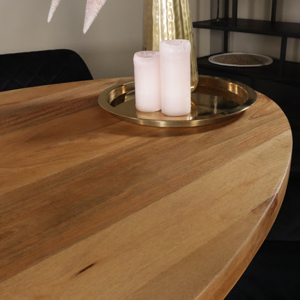 Eettafel Lucas ovaal 180cm lichtbruin met zilver mangohout