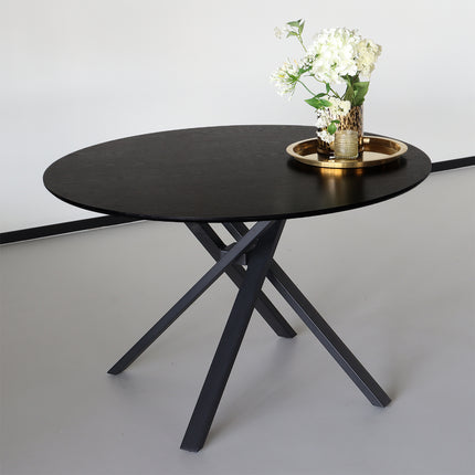 Eettafel Ronsi Antoinette rond 120cm zwart MDF