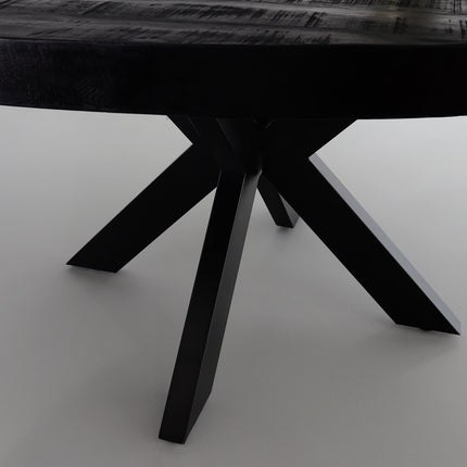Eettafel Jones rond 130cm zwart mangohout