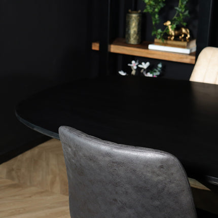 Eettafel Austin deens ovaal 240cm zwart mangohout
