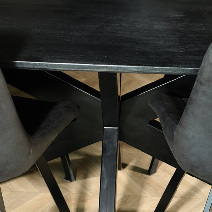 Eettafel Austin deens ovaal 200cm zwart mangohout