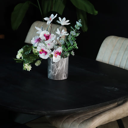 Eettafel Austin deens ovaal 180cm zwart mangohout
