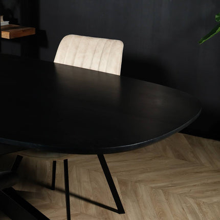 Eettafel Austin deens ovaal 240cm zwart mangohout
