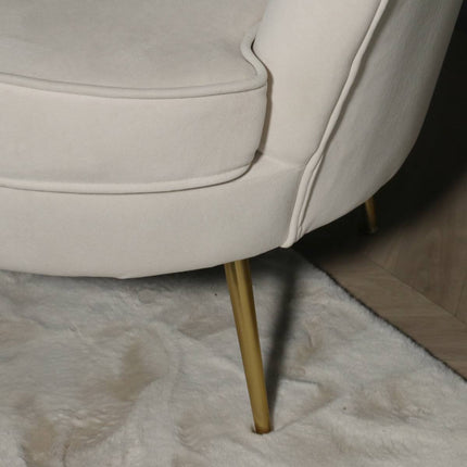 Fauteuil Belle creme velvet