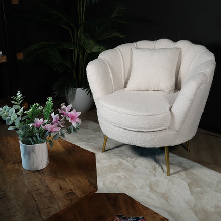 Fauteuil Belle wit teddy